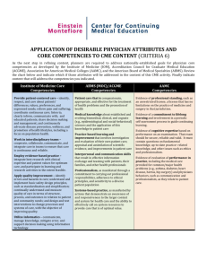 Physician Attributes and Core Competencies