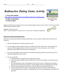 Radioactive Dating Game worksheet