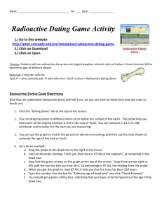 Radioactive Dating Game Activity