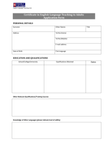 CELTA Application form