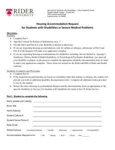 Housing Accommodation Request for Students