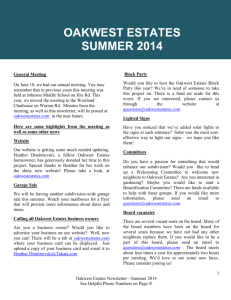 Newsletter - Summer 2014