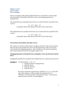 Module 7 Lesson 1 Notes Part 2 Parabolas
