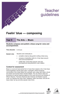 Year 9 The Arts - Music assessment teacher guidelines | Feelin` blue