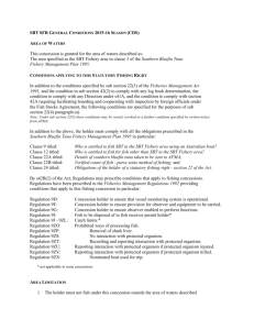 Southern Bluefin Tuna SFR General Conditions 2015-16