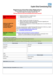 Rapid access chest pain clinic referral form BLANK