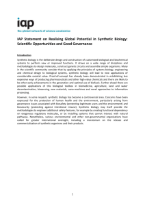 IAP Statement on Realising Global Potential in Synthetic Biology