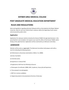 Ruls and Regulation for M.Phil - Khyber Girls Medical College