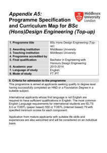 Design Engineering (Top up) BSc Hons