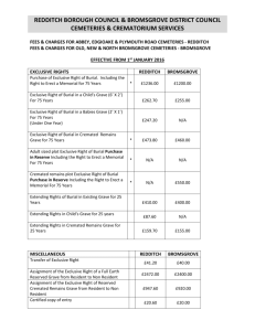 fees and charges for bereavement services.