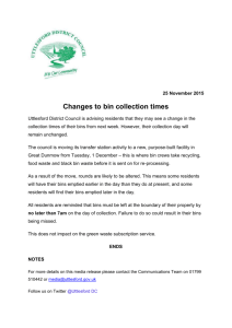 Changes to bin collection times