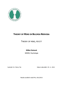 Theory of Mind in Bulimia Nervosa