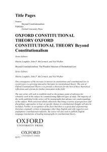 OXFORD CONSTITUTIONAL THEORY OXFORD