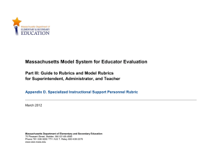 (SISP) Rubric - Massachusetts Department of Education