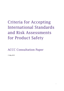 Criteria for Accepting International Standards