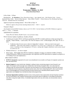 ICEPAC WCEA MEETING Minutes Wednesday, January 14, 2015