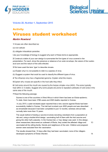 Viruses student worksheet