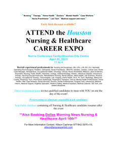 ATTEND the Houston Nursing & Healthcare CAREER EXPO