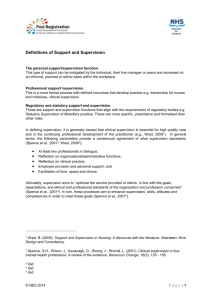 Definitions of Supervision - Post Registration Career Development