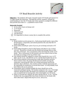 UV Bead Bracelet Activity Objective: The students will create a