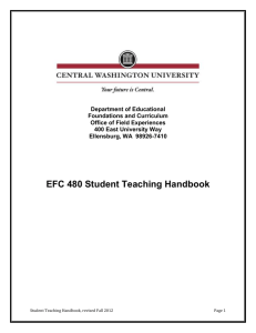 Student Teaching Handbook - Central Washington University