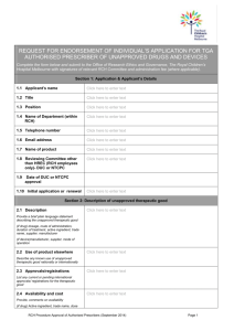 Authorised Prescriber Endorsement Form