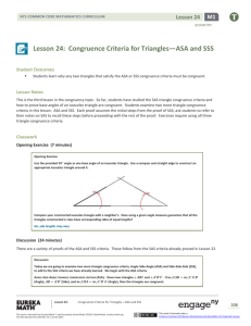 Lesson 24: Congruence Criteria for Triangles—ASA