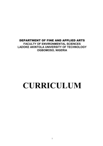 DEPARTMENT OF FINE AND APPLIED ARTS