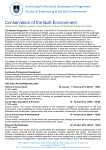 Conservation and the Built Environment courses
