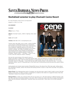 Revitalized Lonestar to play Chumash Casino Resort