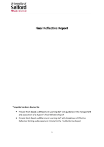Final reflective report