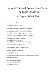 Annual Cultural Connections Show: The Faces Of Africa Accepted