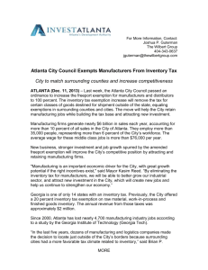 Atlanta City Council Exempts Manufacturers From