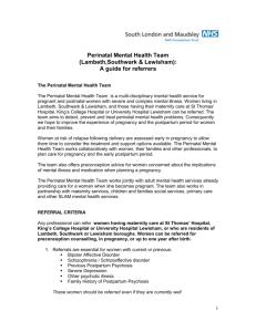 perinatal mental health referral guidance