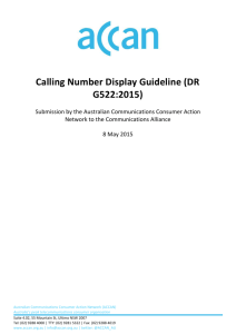 Calling Number Display Guideline (DR G522:2015)