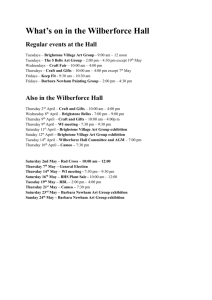 What`s on in the Wilberforce Hall