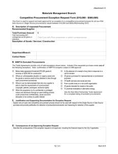 Competitive Procurement Exception Request Form