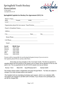 Springfield Capitals Ice Hockey Fee Agreement 2015/16