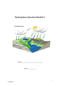 1 Hydrosphere: The Hydrological Cycle