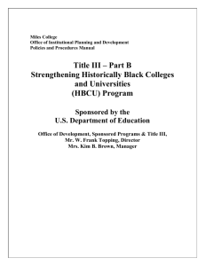 AN OVERVIEW OF TITLE III PROGRAM