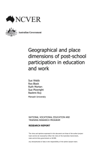 Geographical and place dimensions - National Centre for Vocational