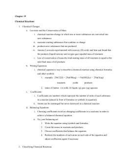 Chapter 21- Chemical Reactions