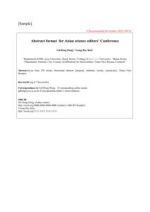 Abstract format for Asian science editors` Conference