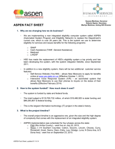 aspen fact sheet - New Mexico Human Services Department