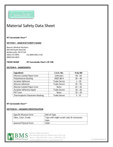 HF Cannulaide Clear Material Safety Data Sheet