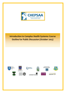 CHEPSAA: Introduction to Complex Health Systems