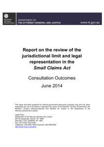 Report on the review of jurisdictional limit and legal representation
