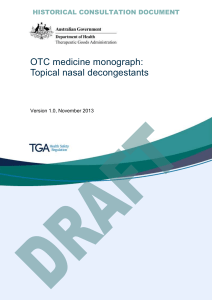 Draft OTC medicine monograph: Topical nasal decongestants