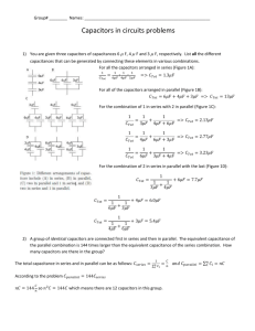 Capacitors in circuits Group Worksheet Solution