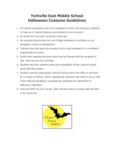 Yorkville East Middle School Halloween Costume Guidelines